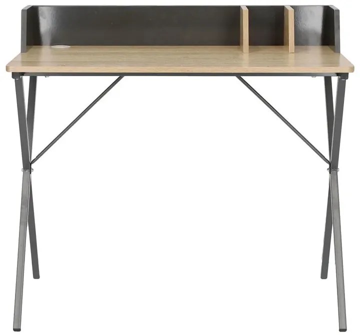 Nowoczesne biurko w stylu loftowym szary + naturalne drewno W5-D35
