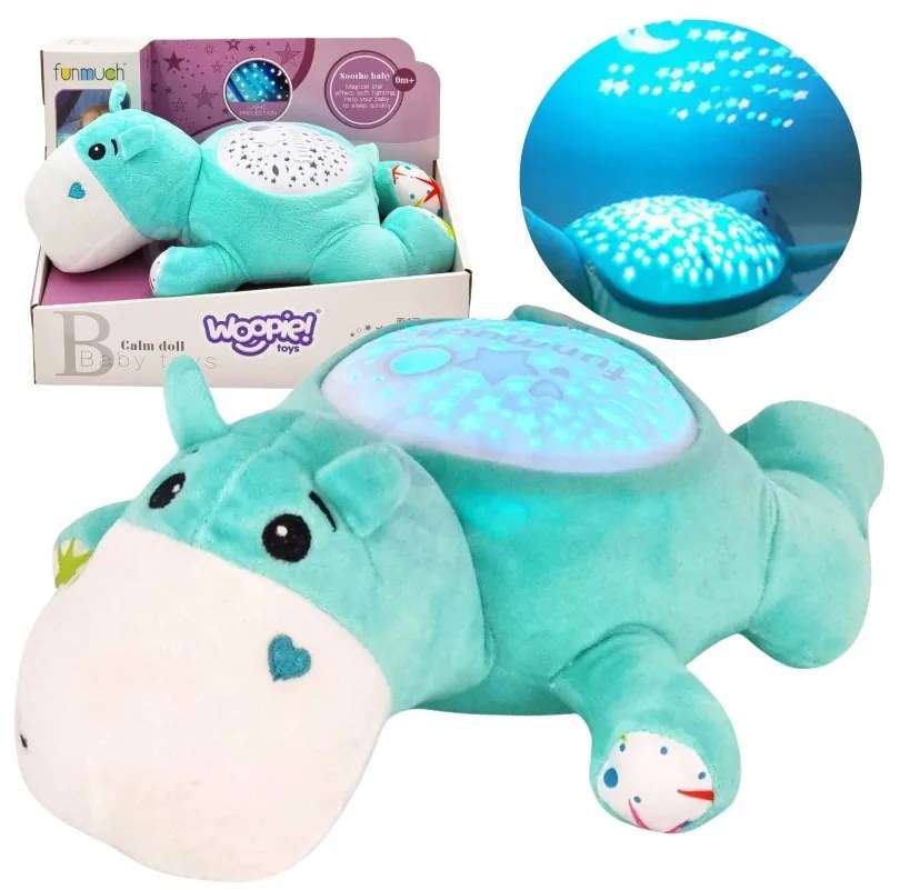 Woopie baby przytulanka projektor 2w1 usypiacz hipopotam