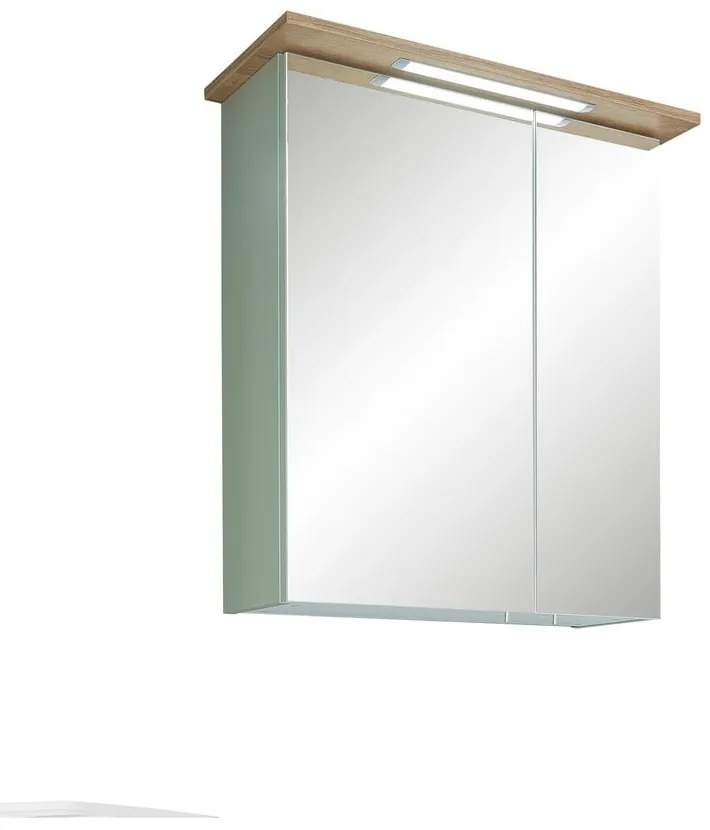 Zielona wisząca szafka łazienkowa z lustrem 60x72 cm Set 963 – Pelipal