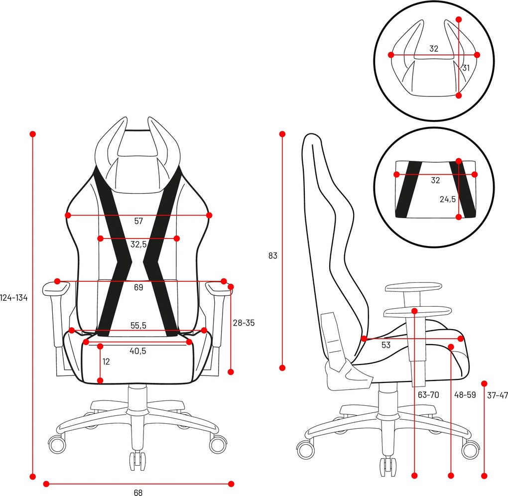 Fotel dla graczy Diablo X-Horn 2.0 Normal Size czarno-niebieski