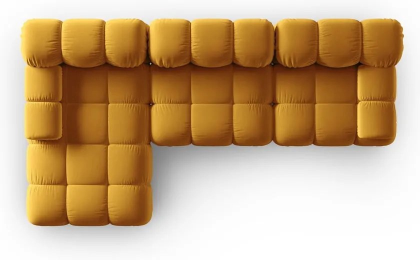 Żółta aksamitna sofa 285 cm Bellis – Micadoni Home