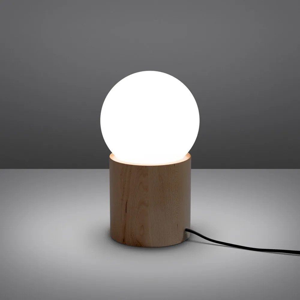 Biało-naturalna lampa stołowa ze szklanym kloszem (wysokość 21 cm) Surtur – Sollux