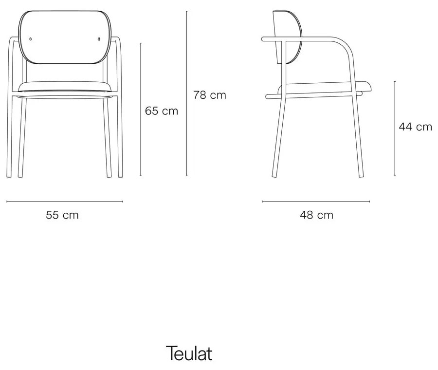 Czarno-szare krzesło w dekorze jesionu Eclipse – Teulat