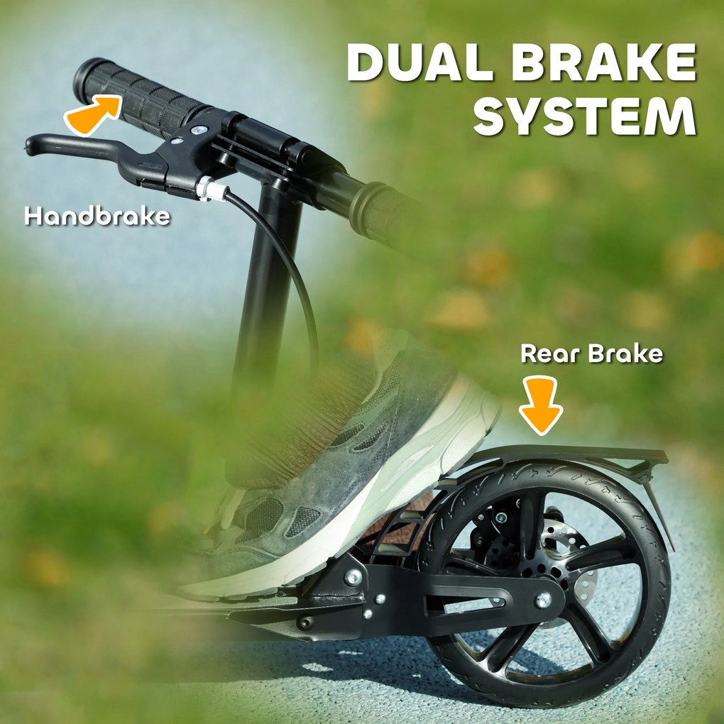AIYAPLAY Hulajnoga dziecięca Scooter z regulowanymi uchwytami, składana hulajnoga dla dzieci 6-12 lat, 94 x 36 x 88-103cm, Czarny