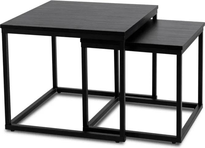 Zestaw Stolików Kawowych TEVET Czarny do Salonu Loft