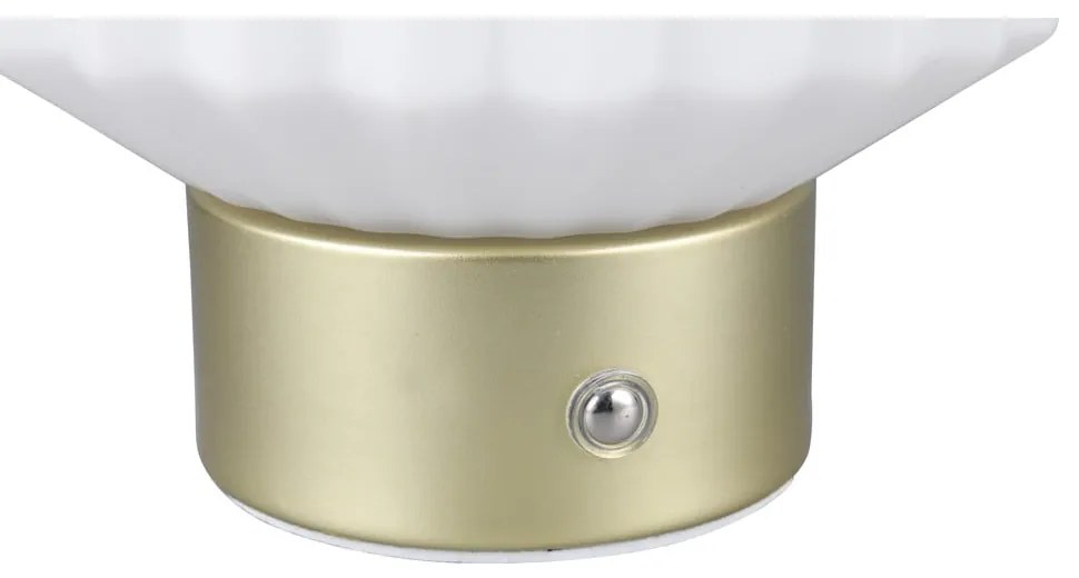 Lampa stołowa LED w biało-złotym kolorze ze ściemniaczem i szklanym kloszem (wys. 19,5 cm) Lord – Reality