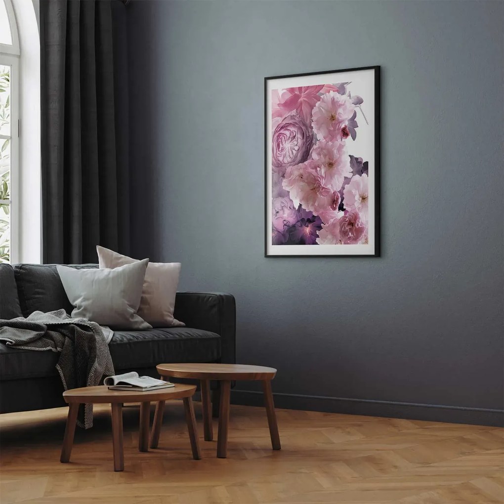Plakat Wachlarz kwiatów 29,7x42 cm z ramą czarną z marginesem ARTGEIST B