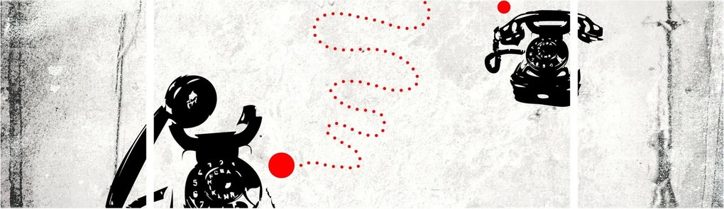 Obraz - Rysunek telefonu w stylu Banksy (170x50 cm)