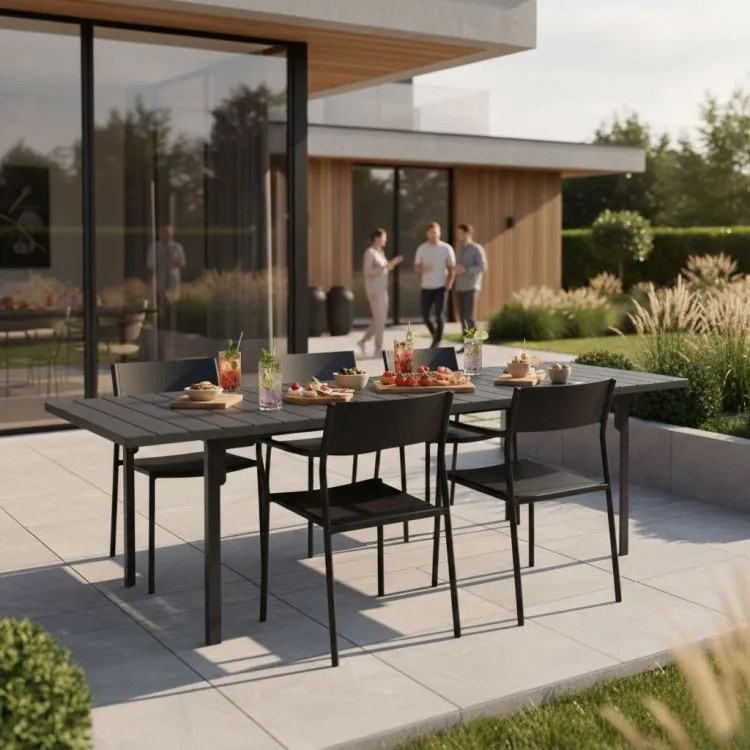 Stół ogrodowy Caprila rozkładany 180-240 cm, kolor szary