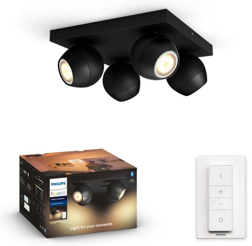 Philips 50474/30/P6 - LED ściemnialna lampa punktowa Hue BUCKRAM 4xGU10/5W/230V