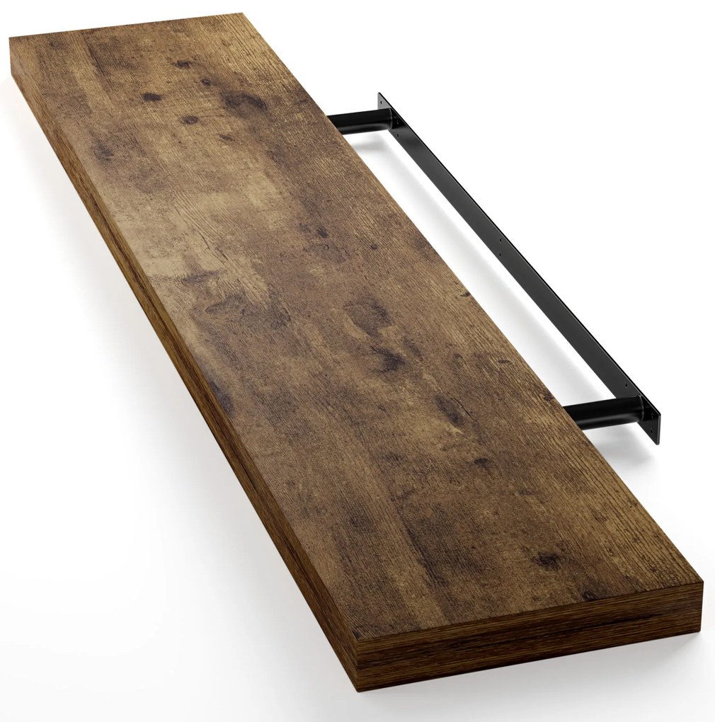 Półka ścienna FIGO+ z konsolą, 110cm, ciemny dąb Casaria