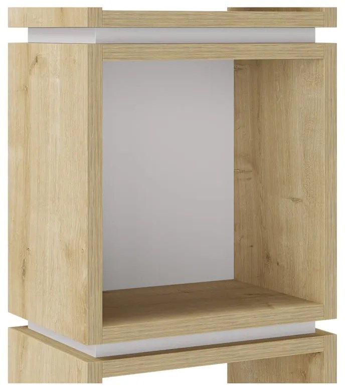 Biały regał w dekorze dębu 32x167 cm Lofty – Marckeric