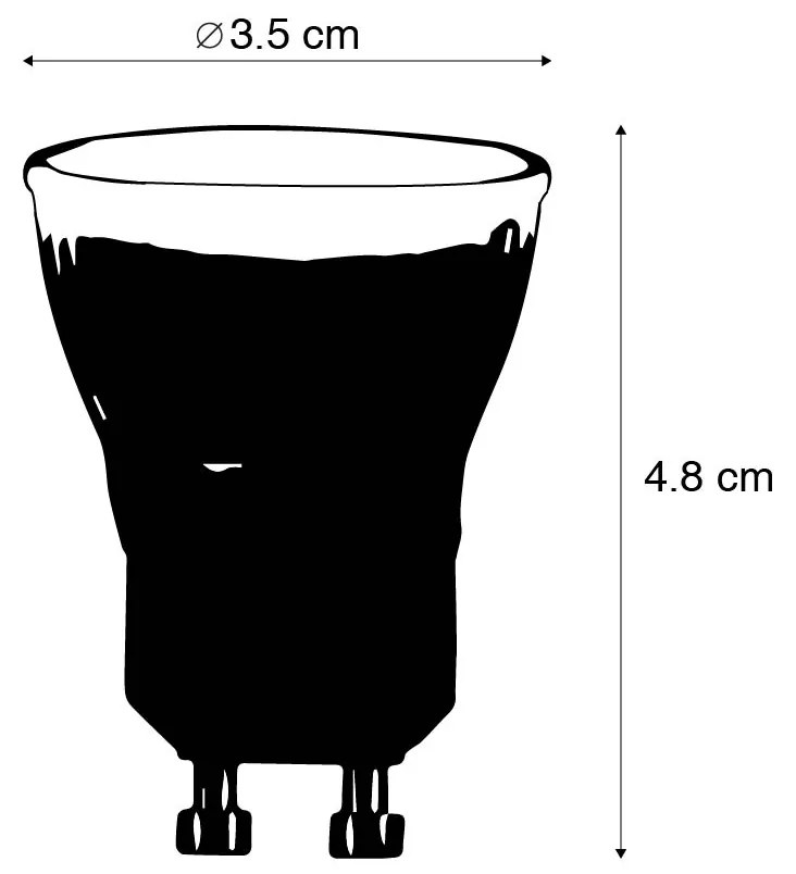 Zestaw 5 żarówek LED GU10 35 mm 3,5 W 180 lm 2700 K