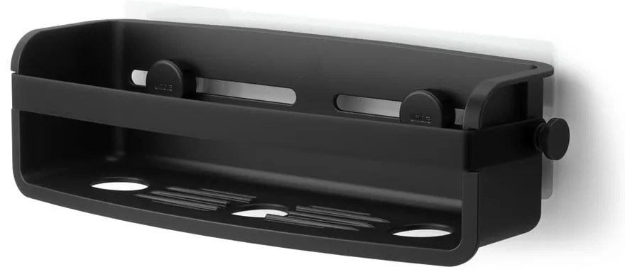 Czarna plastikowa półka łazienkowa bez wiercenia Flex Adhesive – Umbra