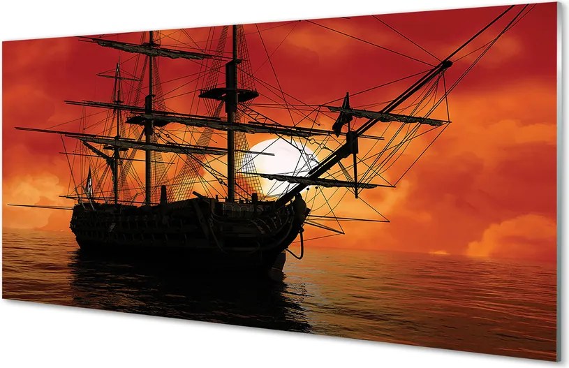 Szkło do Kuchni na Ścianę Słoneczny Rejs Statkiem