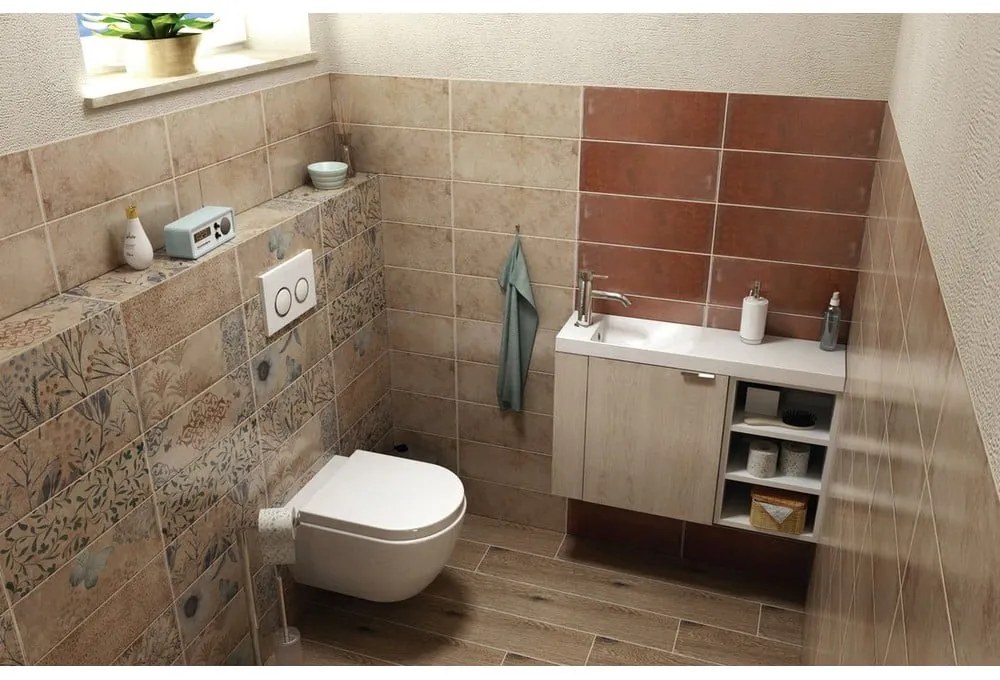 Wisząca szafka bez umywalki w dekorze dębu w naturalnym kolorze 50x50 cm Latus Vi – Sapho