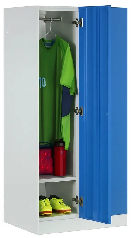 Szafka ubraniowa S1 obniżona, 2-drzwiowa, 1500 x 600 x 500 mm, zamek RFID, drzwi zielone