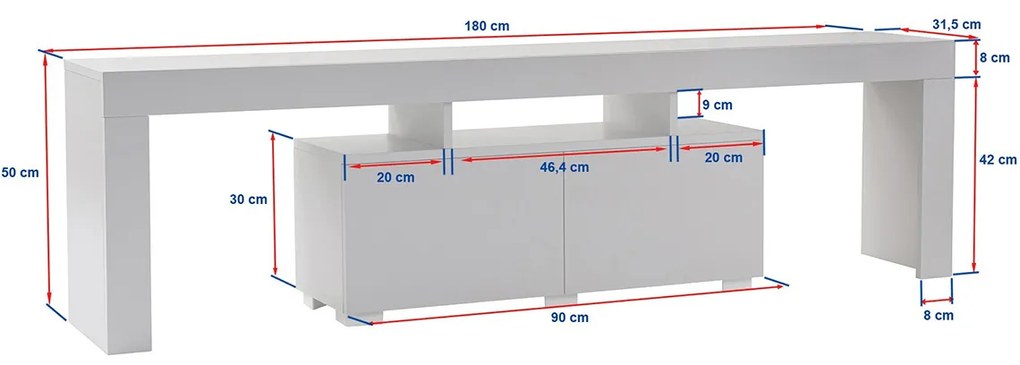 Stolik TV Enclave Natural White