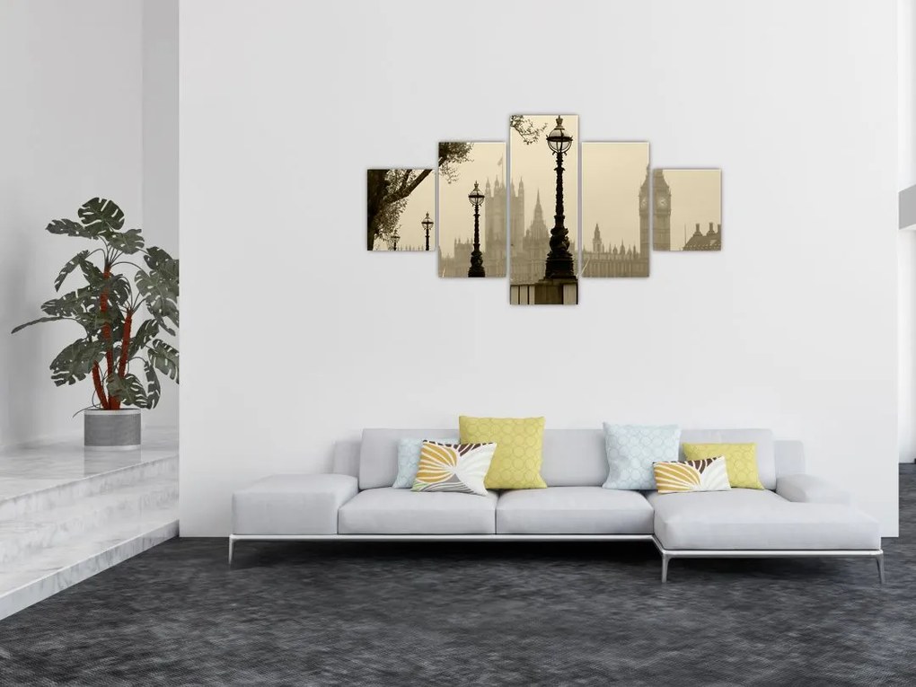 Obraz - Londyn we mgle, Anglia (125x70 cm)