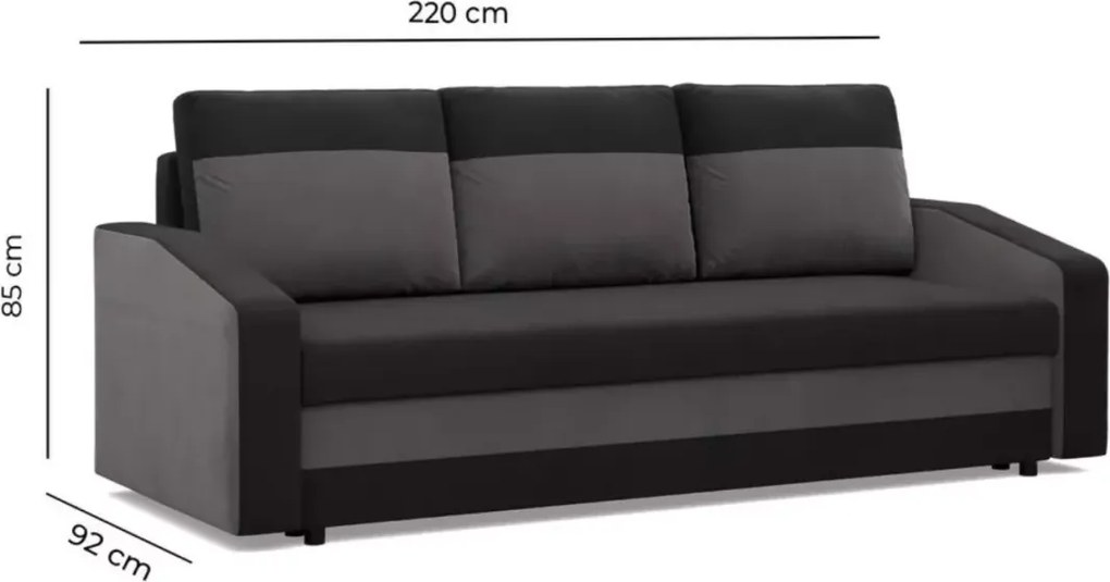 Kanapa Lahti rozkładana z pojemnikiem na pościel – nowoczesna sofa z funkcją spania, różne kolory