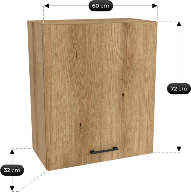 Zestaw Mebli Kuchennych MODERN 200 cm Dąb Evoke Loftowy