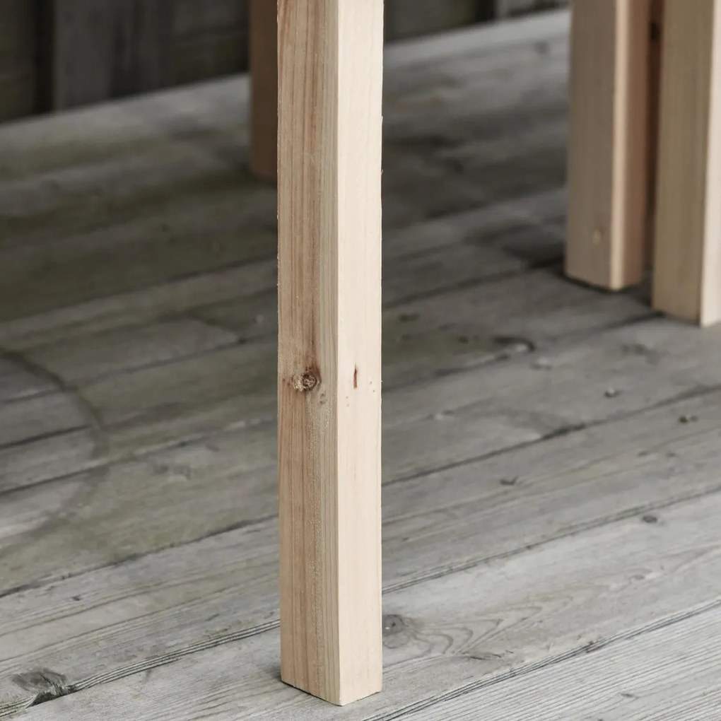 Outsunny Wysoka Grządka Skrzynka na Rośliny, odporna na warunki atmosferyczne, Drewno Twarde, 50 cm x 30 cm x 60 cm, Naturalna