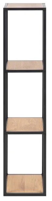 Czarno-naturalny regał ścienny w dekorze dębu 37x108 cm Seaford – Actona