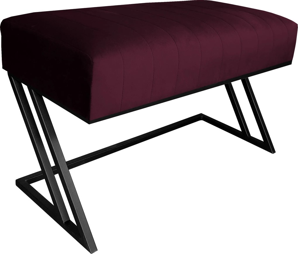 Ławka ZETA tkanina Welur loft ławka metal : Kolor Stelaża - Czarny , Kolor tkaniny - VELVET - MG02, Typ tkaniny - Velvet
