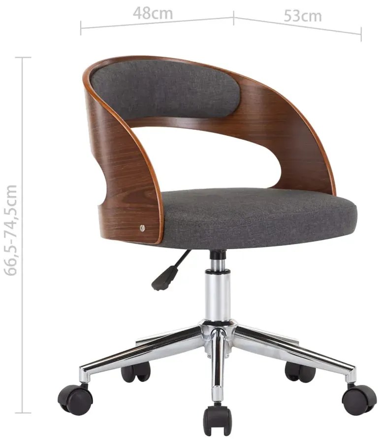 Szary minimalistyczny fotel biurowy retro - Keltis 5X