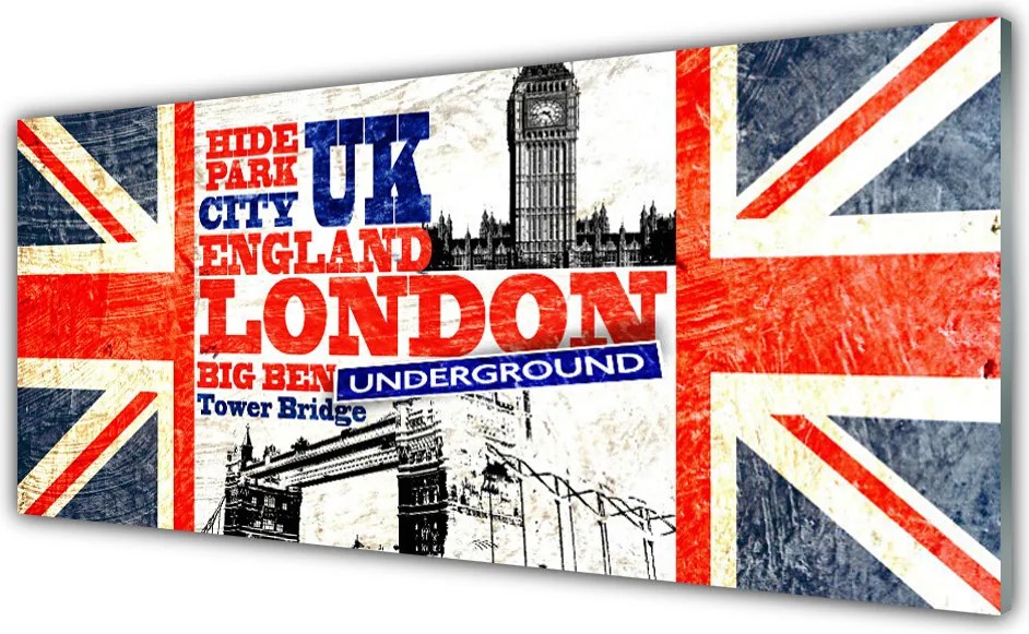 Dekor Szklany do Kuchni Brytyjska Flaga i Londyn