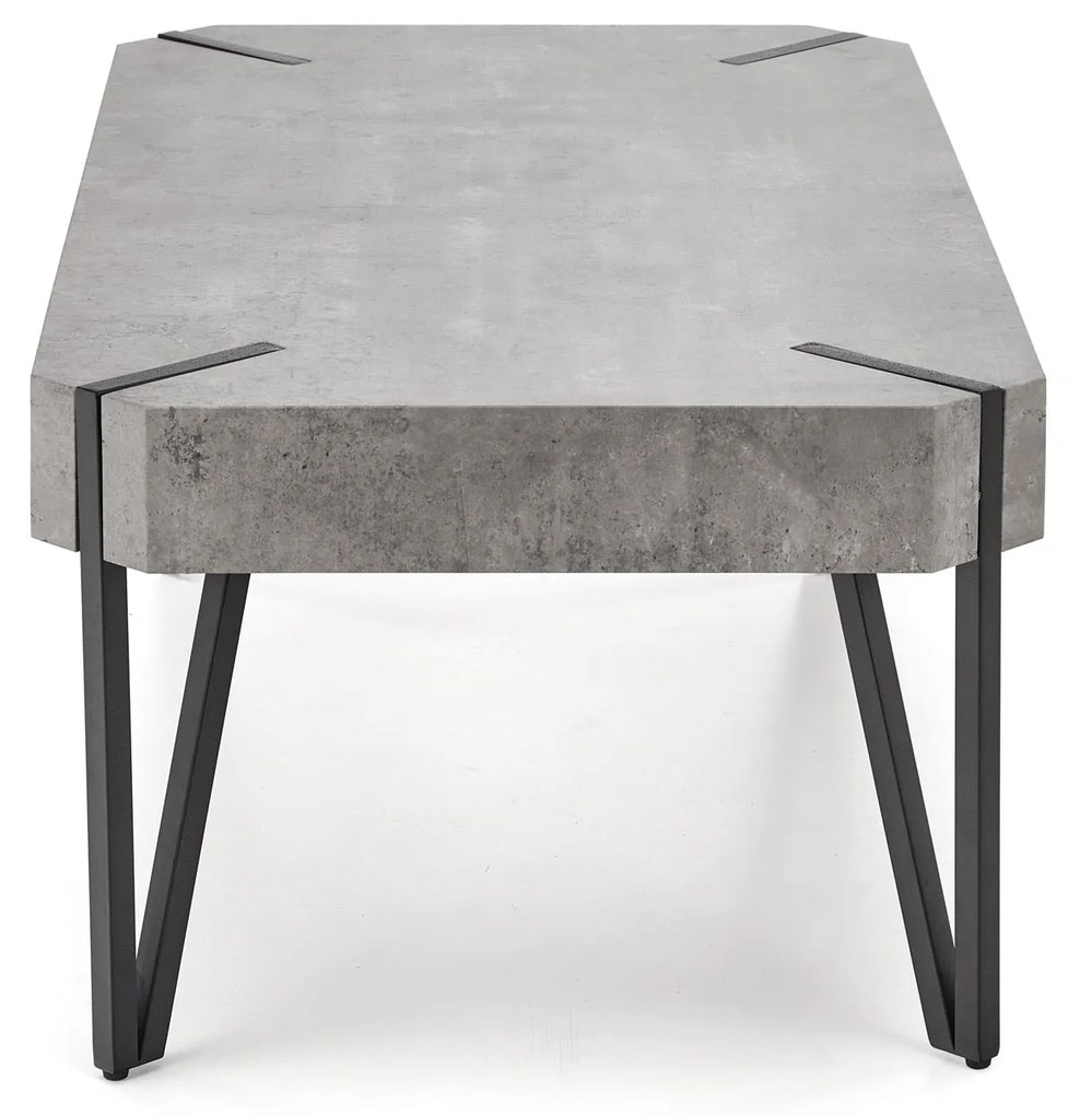 Ława prostokątna MDF beton/czarny 110/60/42 cm EMILY