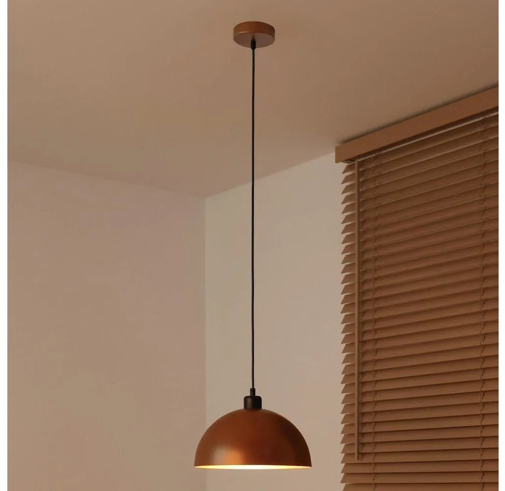 Duolla - Lampa wisząca na lince IRONLINE 1xE27/15W/230V Ø 27 cm miedziany/czarny