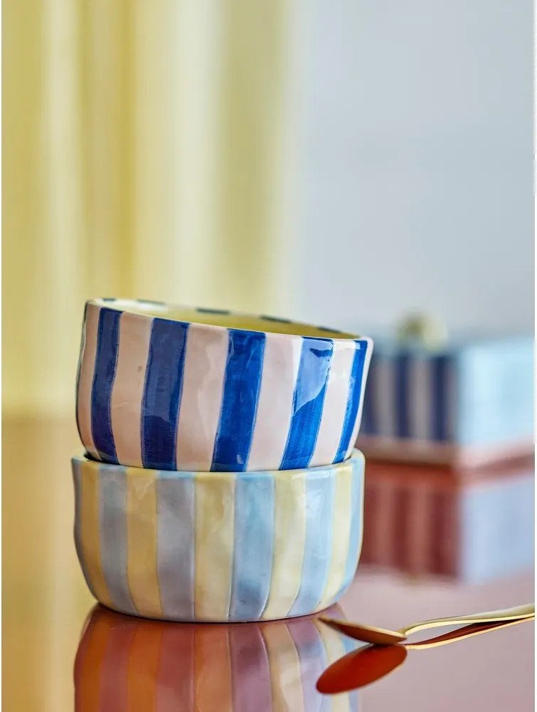 Żółte/niebieskie ceramiczne miski zestaw 4 szt. 300 ml Phoenix – Bloomingville