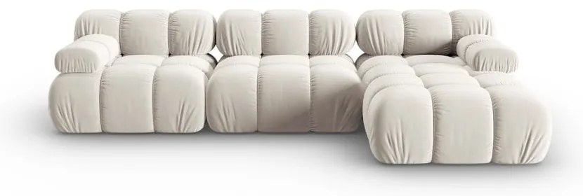 Beżowy aksamitny narożnik modułowy (prawostronny) Bellis – Micadoni