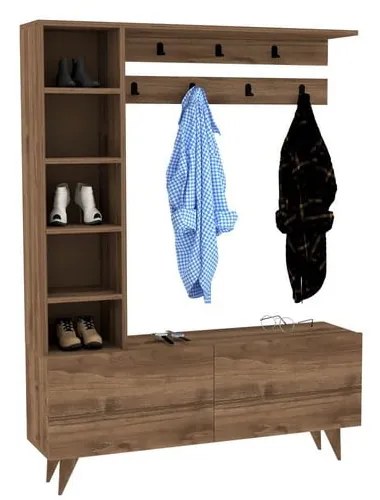 Naturalny zestaw do przedpokoju w dekorze orzecha Hale – Kalune Design