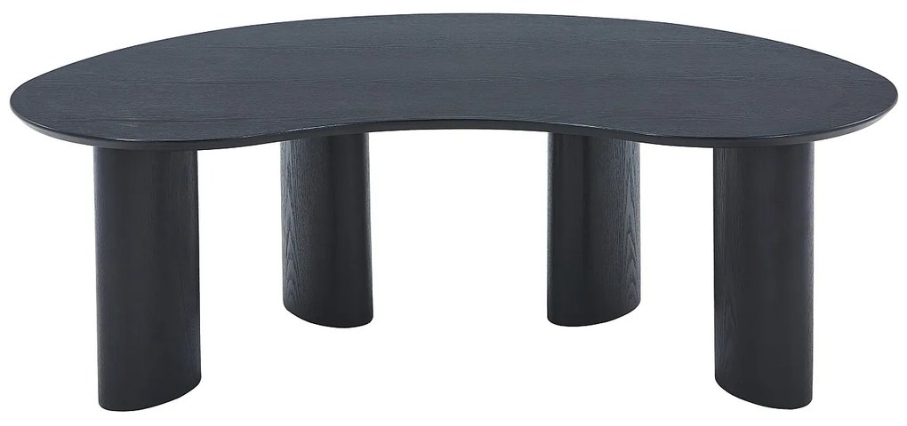 Stolik kawowy z okleiną jesionową - Czarny - CALYNOR