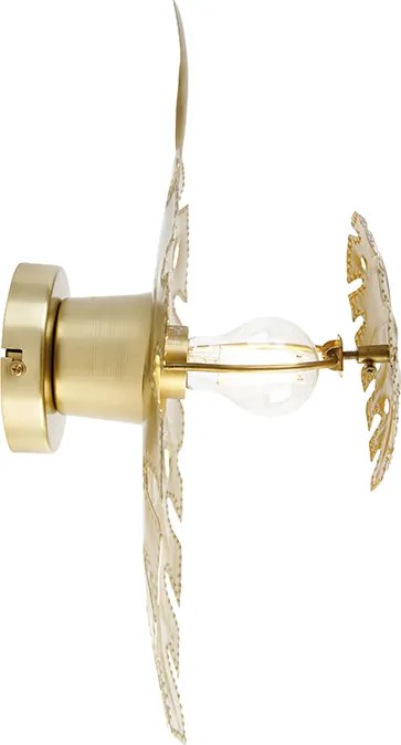 Designerska lampa ścienna antyczne złoto - Carballo