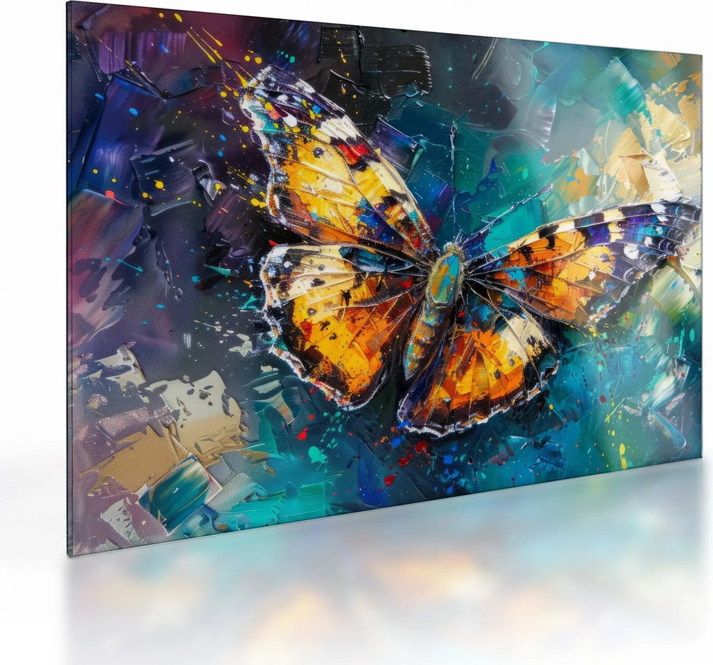 Obraz na szkle - Motyl, obraz olejny (70x50 cm)