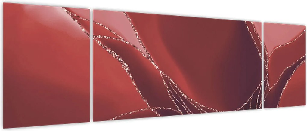 Obraz - Czerwony abstrakcyjny kwiat N⁰2 (170x50 cm)