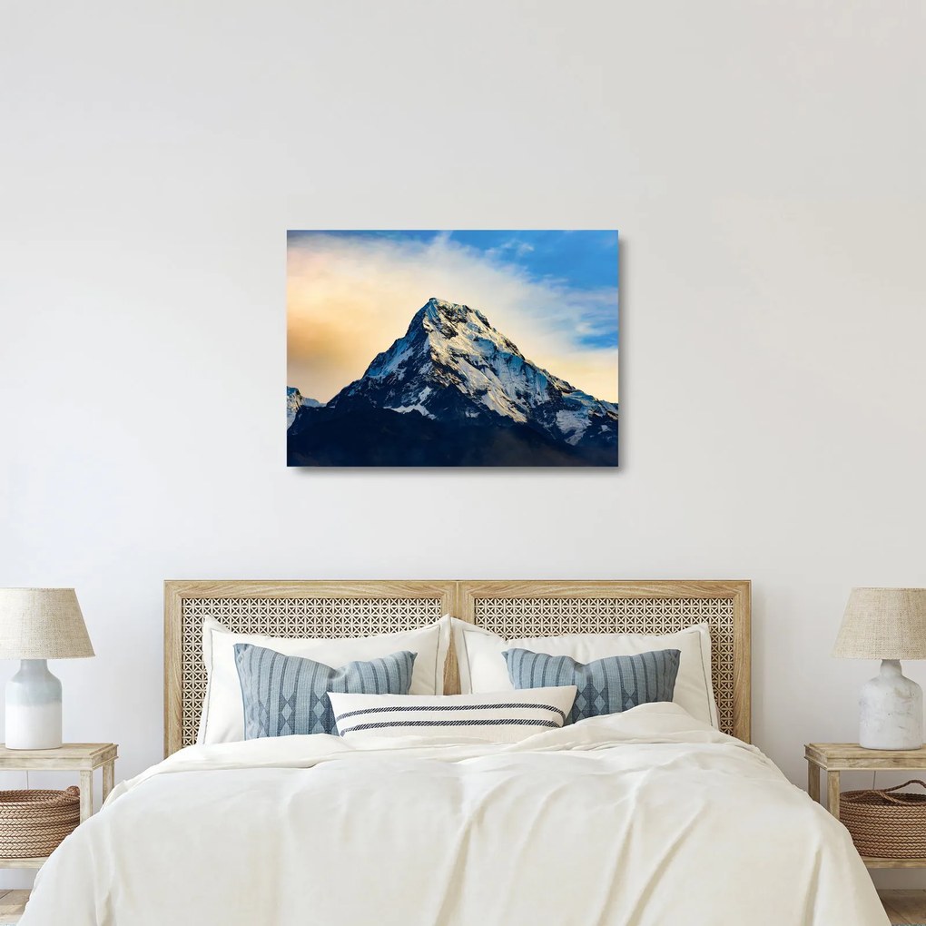 Obraz na szkle ośnieżonych gór, Nepal (70x50 cm)