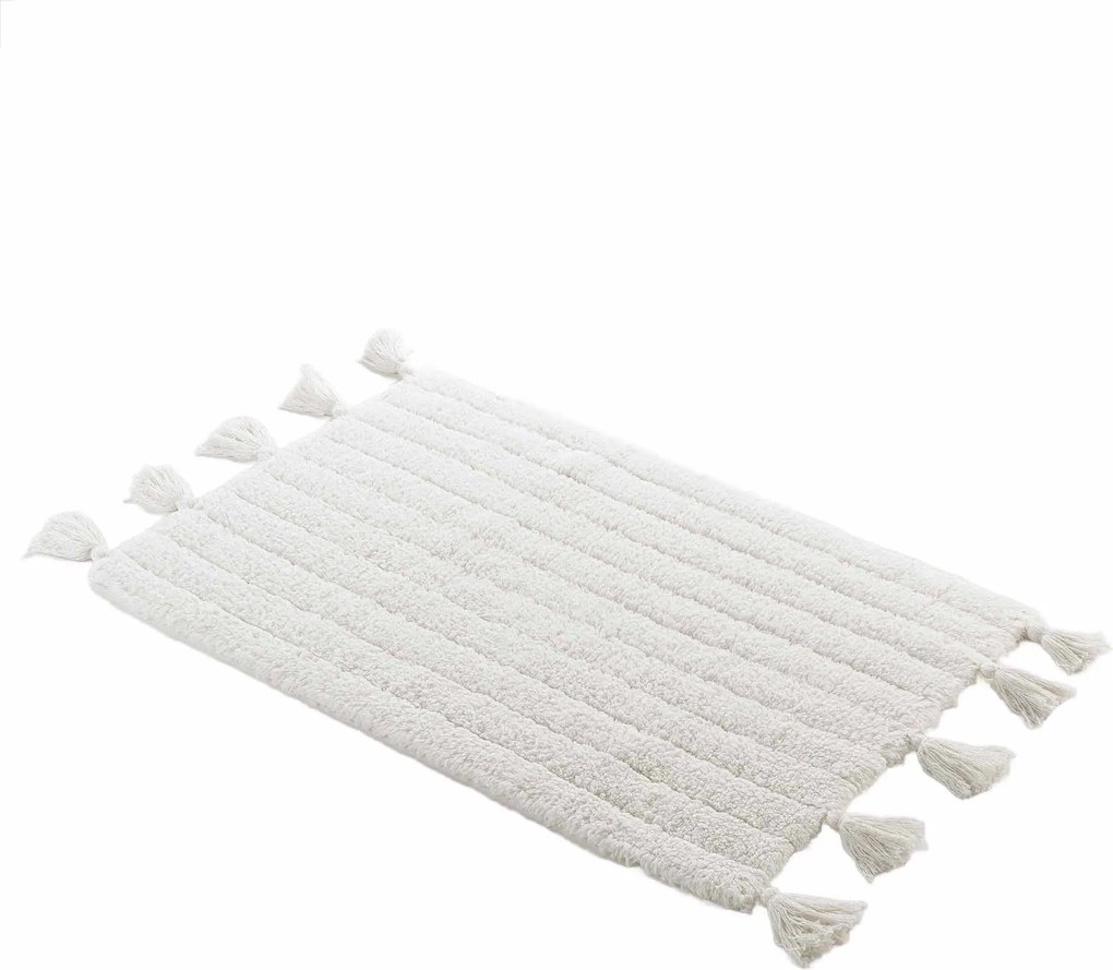 Dywanik łazienkowy MINATIS, 100% bawełny, z frędzlami, 50 x 82 cm