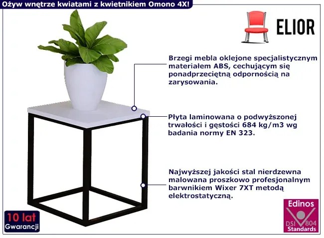 Stojak na kwiaty z czarnym stelażem - Omono 4X