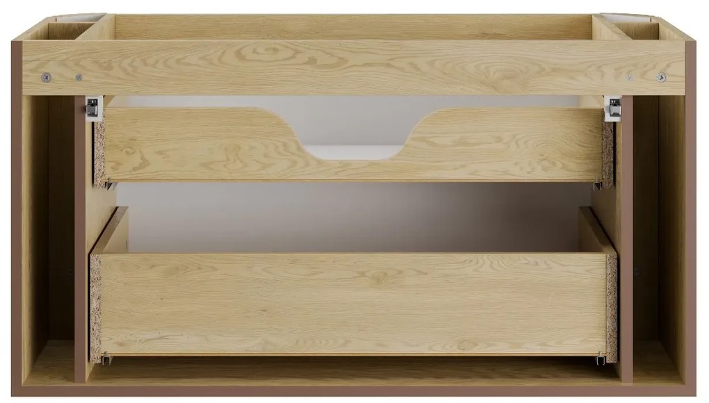 Szafka pod umywalkę OVALIA CREMONA 2S 100cm dąb cremona z umywalką wpuszczaną PURE COMAD