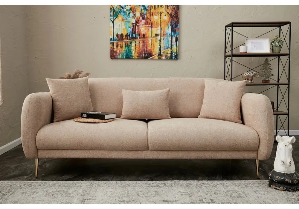 Beżowa rozkładana sofa 210 cm Simena – Balcab Home