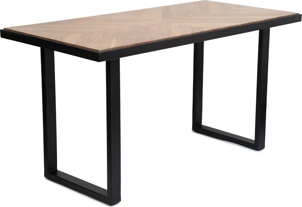 Stół jadalniany z blatem w jodełkę Nattmal, styl industrialny, 140 cm