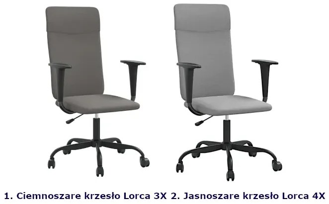 Jasnoszare krzesło biurowe z regulowaną wysokością - Lorca 4X