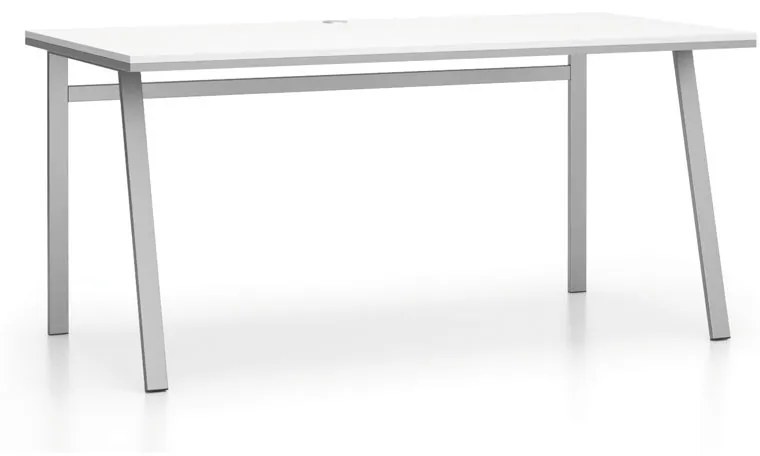 Biurko SINGLE LAYERS bez przegród, biały/szary