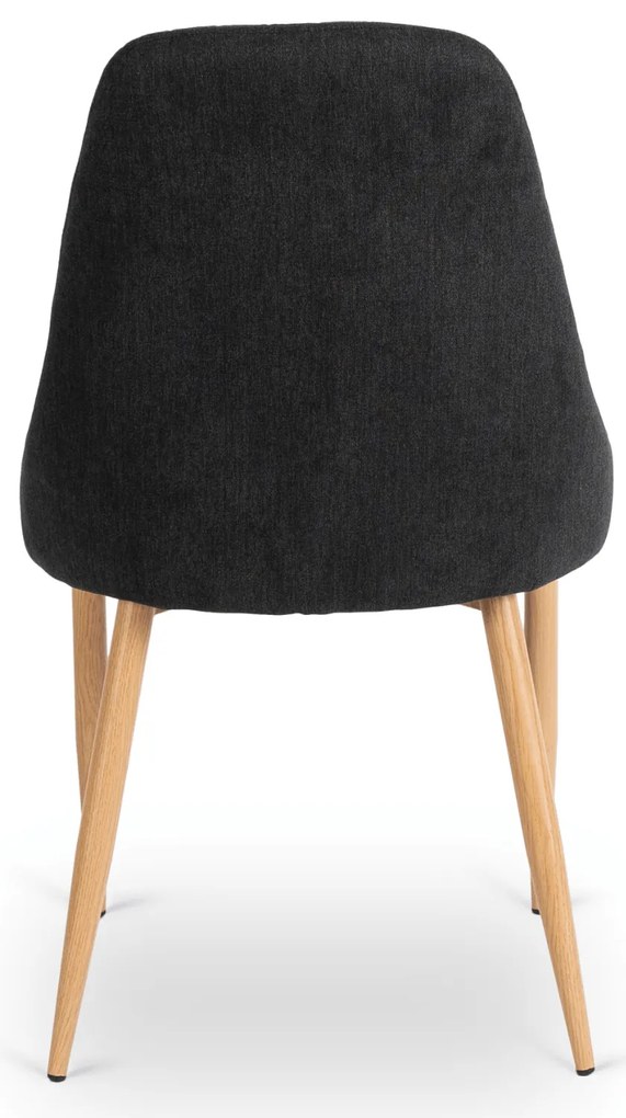 Zestaw Stół Prostokątny Rozkładany do Jadalni EDWIN 160-260 cm Dąb Złoty/Czarny i 4 Krzesła Tapicerowane TORINO Czarne