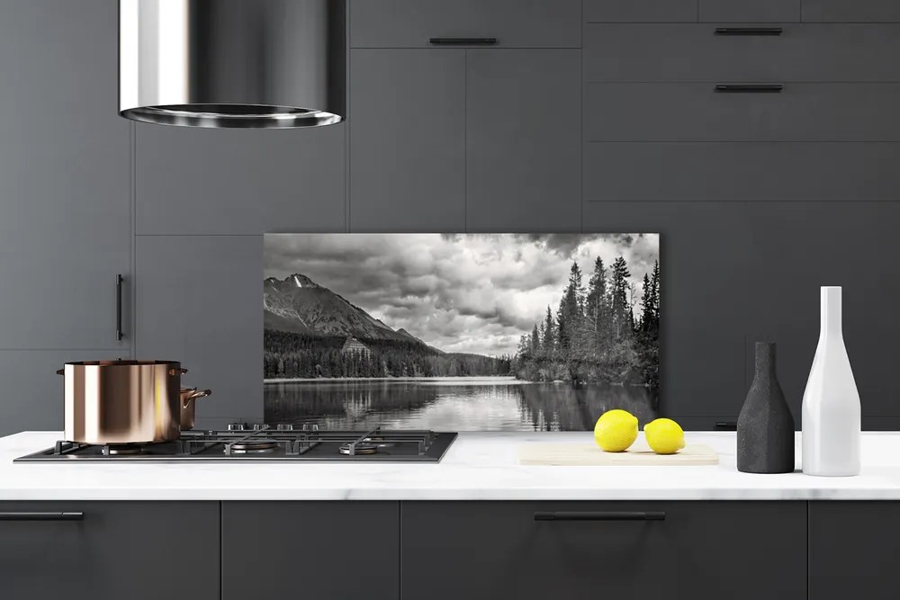 Panel Szklany Krystaliczne Jezioro pod Szczytami