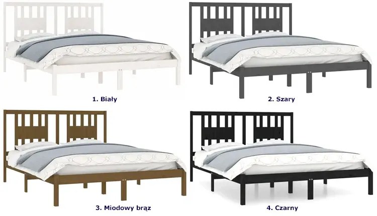 Białe podwójne łóżko sosnowe 140x200 - Basel 5X